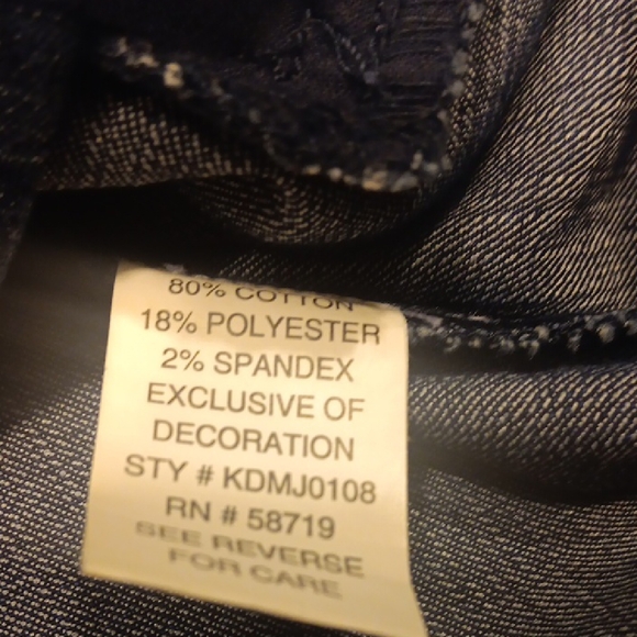 Choices Dark Blue Embroidered Jean Jacket - Picture 6 of 8